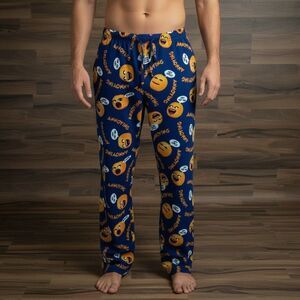 Annoying Orange Hey Apple Pajama Pants Mens Large Blue Allover Print Rare Y2K